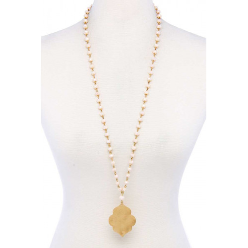 Designer Multi Bead Pendant Necklace - Designer Style - CC-51710