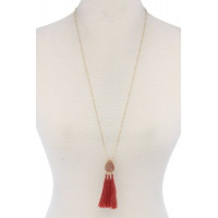 Teardrop Shape Tassel Pendant Necklace