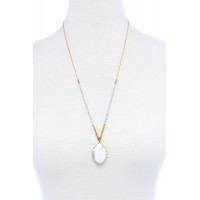 Designer Fashion Beaded And Stone Pendant Necklace