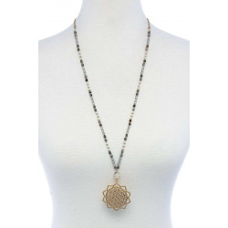 Stylish Sun Flower Pendant Beaded Necklace - Boutique Inspired