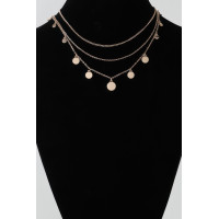 Triple Round Charm Chain Necklace
