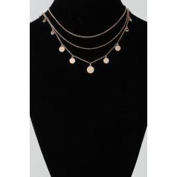 Triple Round Charm Chain Necklace