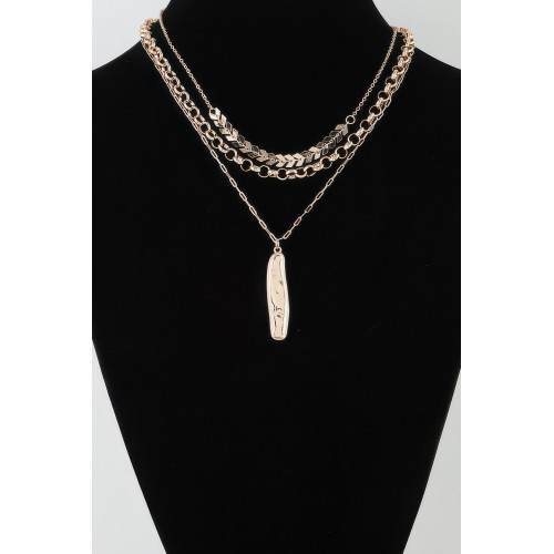 Multi Abstract Bar Linked Necklace - CC-WH2000898