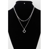 Double Open Clover Chain Necklace