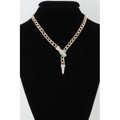 Jeweled Snake Linked Wrap Necklace - CC-WH2000901