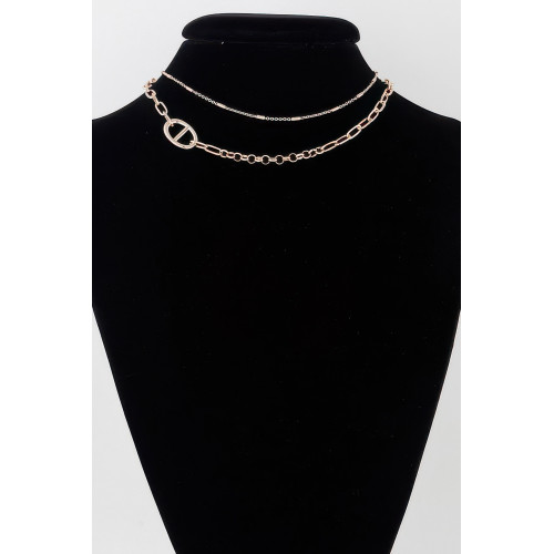 Double Link Linked Choker Necklace - CC-WH2001381