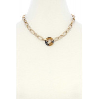 Acetate Ring Oval Link Toggle Clasp Necklace