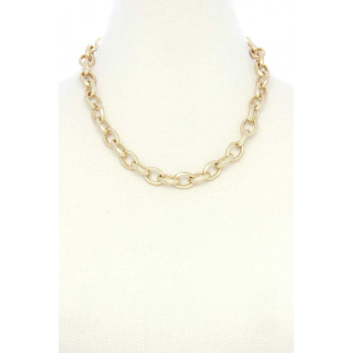 Round Link Alloy Necklacecircle Link Alloy Necklace - CC-53117