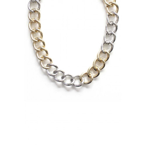 Style Alloy Two Tone Necklace - CC-54198