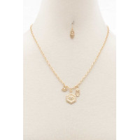 Sodajo Hexagon Shape Charm Necklace