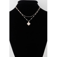 Double Pearled Clover Necklace