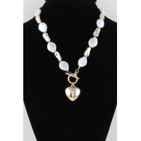 Multi Stone Heart Toggle Necklace