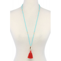 Cowrie Shell Tassel Beaded Necklace