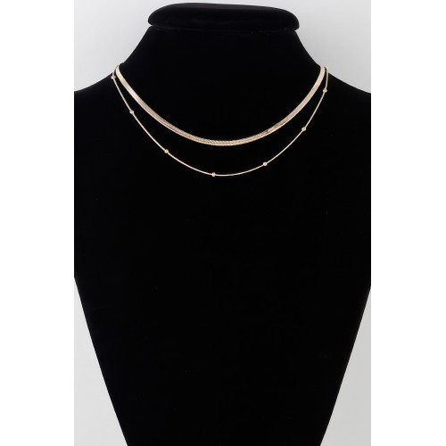 Two Layer Beaded Necklace - Designer Style - CC-WH2001182