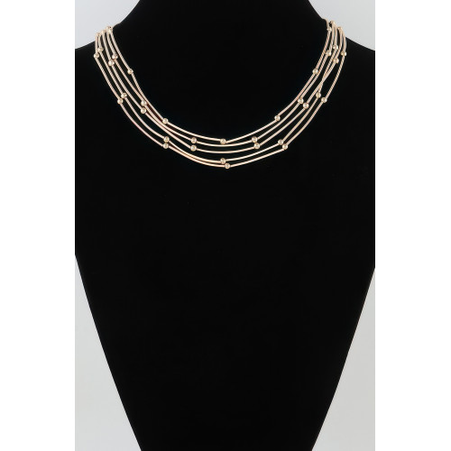 Multi Pillar Beaded Necklace - Designer Style - CC-WH2001444