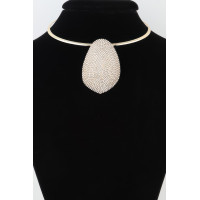 Rhinestone Plate Choker Necklace
