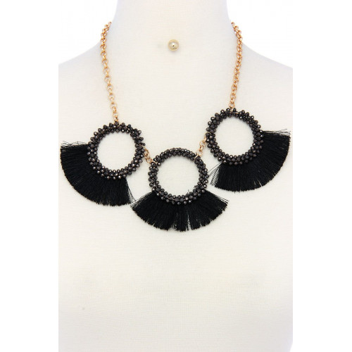 Style chunky stylish necklace and earring set  - Designer Style - CC-36587