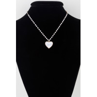 Pearled Marble Heart Necklace