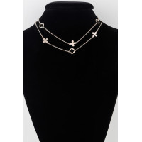 Double Open Clover Charm Necklace