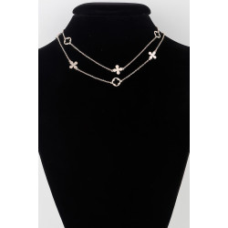 Double Open Clover Charm Necklace
