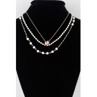 Triple Ring Beaded Necklace