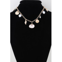 Multi Pearl N Shell Charm Necklace