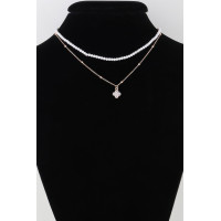 Double Jeweled Clover Necklace