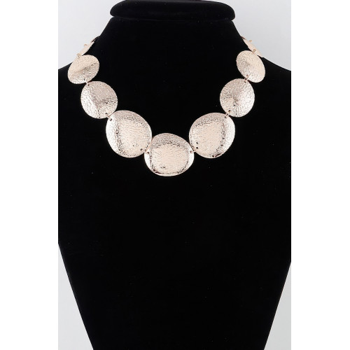 Multi Hammered Disk Necklace - Designer Style - CC-WH2000869