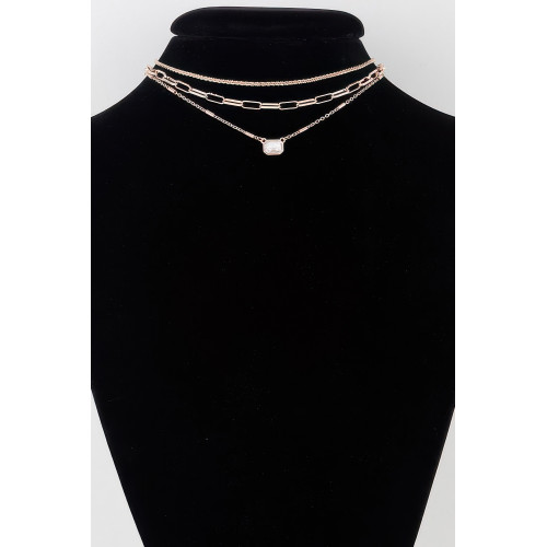 Triple Jeweled Choker Necklace - Designer Style - CC-WH2001318
