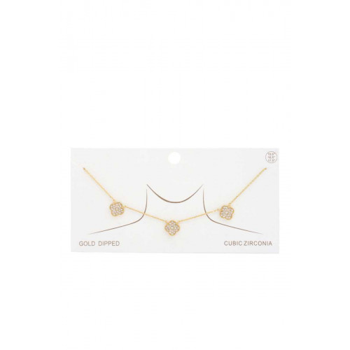 Moroccan Shape Gold Dipped Necklace - Designer Style - CC-55171