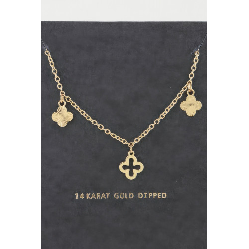 Triple Clover Charm Necklace - Designer Style - CC-WH2001152