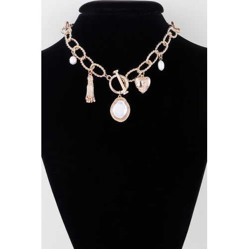 Multi Luxury Charms Linked Necklace - CC-WH2001237