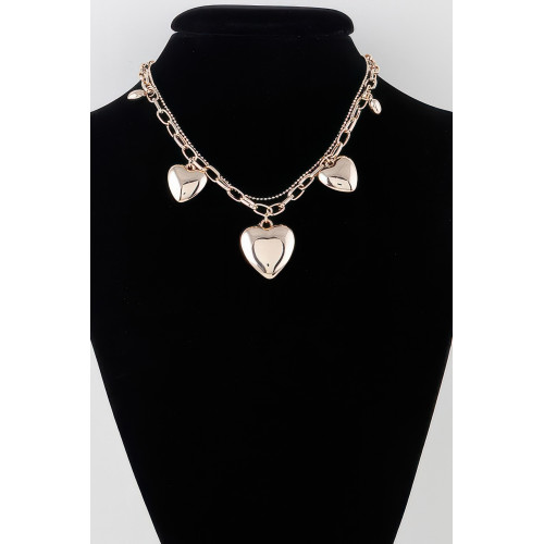 Multi Heart Charm Pendant Necklace - Designer Style - CC-WH2001239