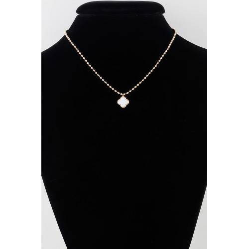 Contemporary Clover Charm Beaded Necklace - CC-WH2001055