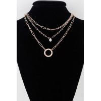 Multilayer Lin Chain Ring Necklace