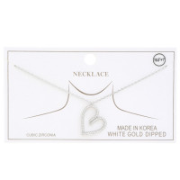 Abstract Heart Crystal-studded Gold Dipped Necklace