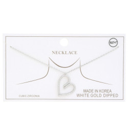 Abstract Heart Crystal-studded Gold Dipped Necklace