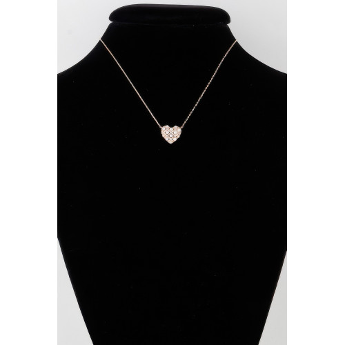 Quilted Pearl Heart Necklace - Designer Style - CC-WH2000734