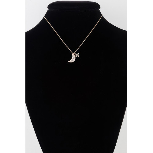Jeweled Sun N Moon Necklace - Designer Style - CC-WH2001556