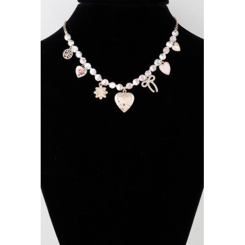 Vintage Heart Charms Necklace - Designer Style - CC-WH2000948
