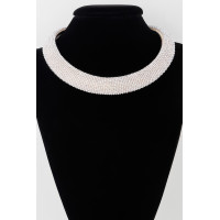 Wide Bejeweled Statement Necklace