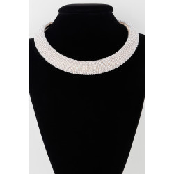 Wide Bejeweled Statement Necklace