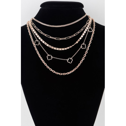 Multi Clover Linked Necklace - CC-WH2001317