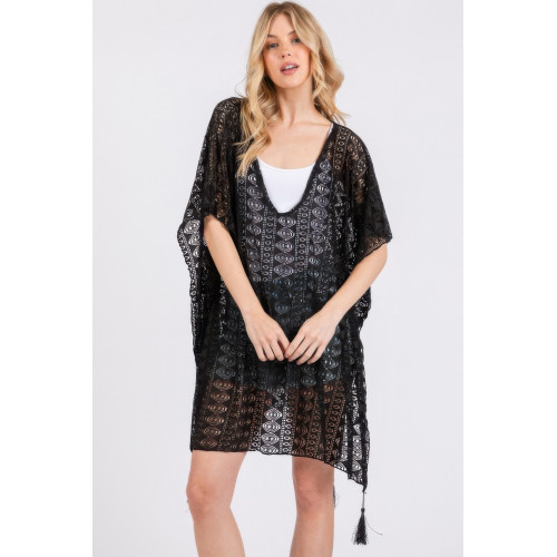 Crochet Lace Tassel Cover Up - Designer Style - CC-WH2001838