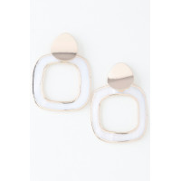 Abstract Marble Frame Earrings