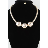 Triple Shiny Bead Statement Necklace