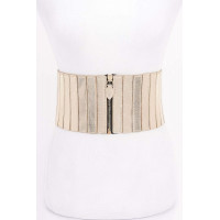 Multi Pu Zip Front Elastic Belt