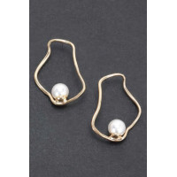 Faux Pearl Metal Earring