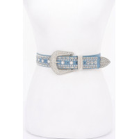 Rhinestone Metal Studded Multi Metal Belt