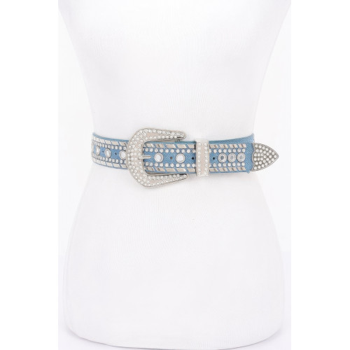 Rhinestone Metal Studded Multi Metal Belt - CC-WH2002128